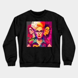 Vibrant girls, generative AI Crewneck Sweatshirt